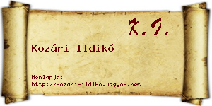 Kozári Ildikó névjegykártya