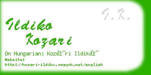 ildiko kozari business card